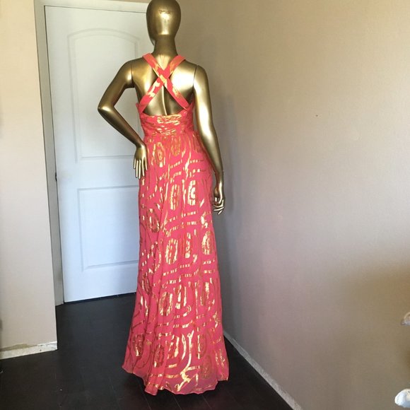 AIDAN MATTOX Metallic Silk Organza Gown 💫 - Picture 7 of 11